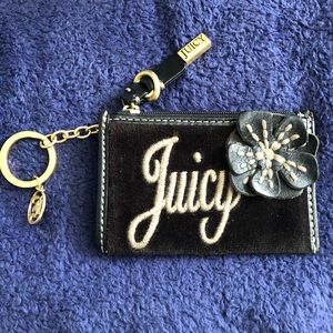 👑 Juicy Couture - Black Velour Coin Purse VINTAGE 2009